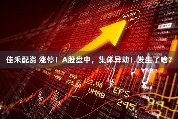 佳禾配资 涨停！A股盘中，集体异动！发生了啥？