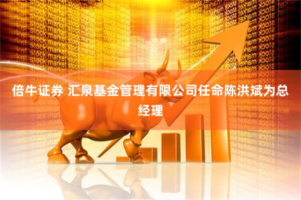 倍牛证券 汇泉基金管理有限公司任命陈洪斌为总经理