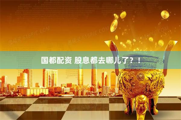 国都配资 股息都去哪儿了？！